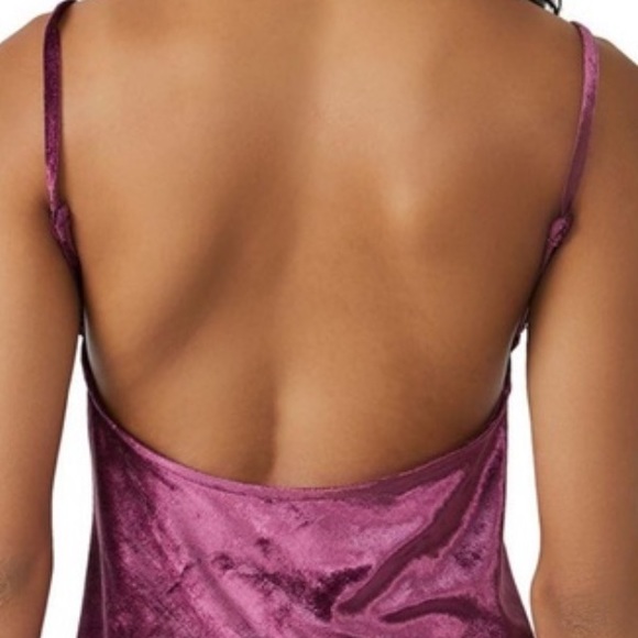 NWT Free People All Night Velvet Tunic Cami Top Fig Jam tank purple FP Intimates - Picture 2 of 8